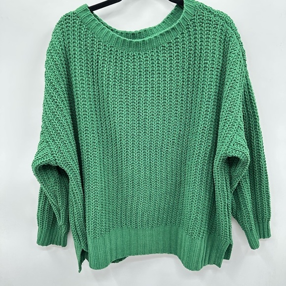 AMERICAN EAGLE Oversized green-brown large knit woman bohemian casual sweaters - Picture 7 of 16